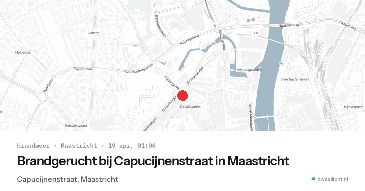 Brandgerucht bij Capucijnenstraat in Maastricht — 18 apr 2026