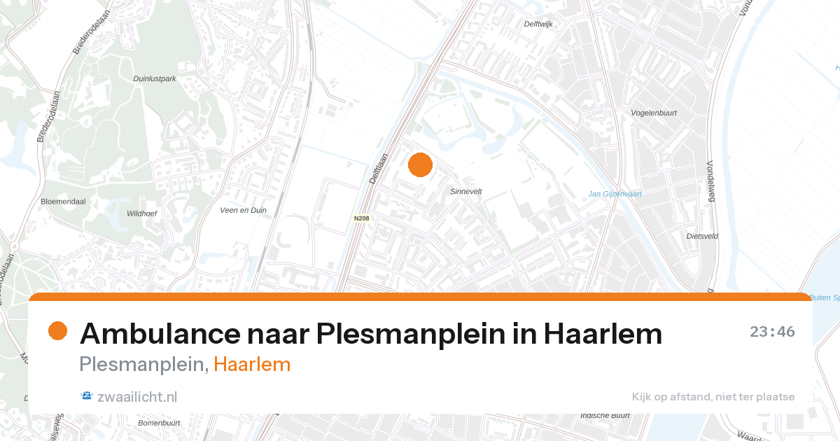Ambulance naar Plesmanplein in Haarlem — 27 aug 2026