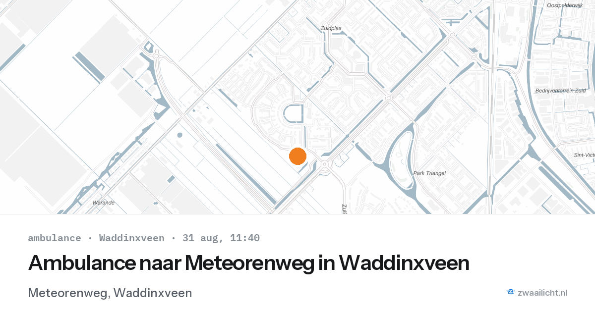 Ambulance naar Meteorenweg in Waddinxveen — 31 aug 2026