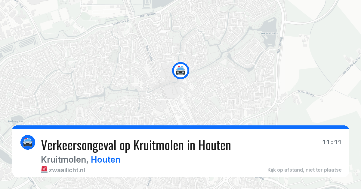 Verkeersongeval op Kruitmolen in Houten — 15 jul 2026