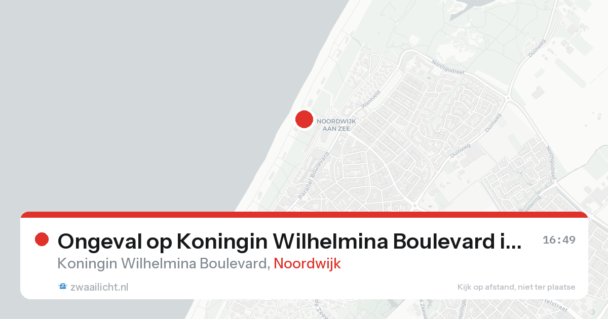 Ongeval op Koningin Wilhelmina Boulevard in Noordwijk — 15 aug 2026