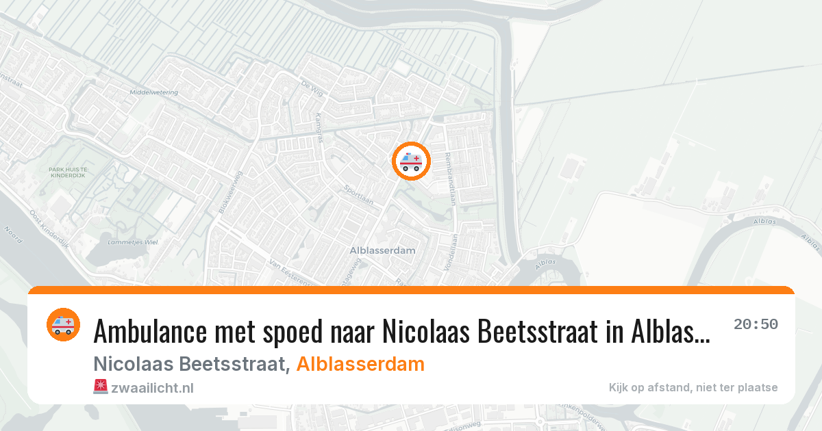 Ambulance met spoed naar Nicolaas Beetsstraat in Alblasserdam — 10 jun 2026