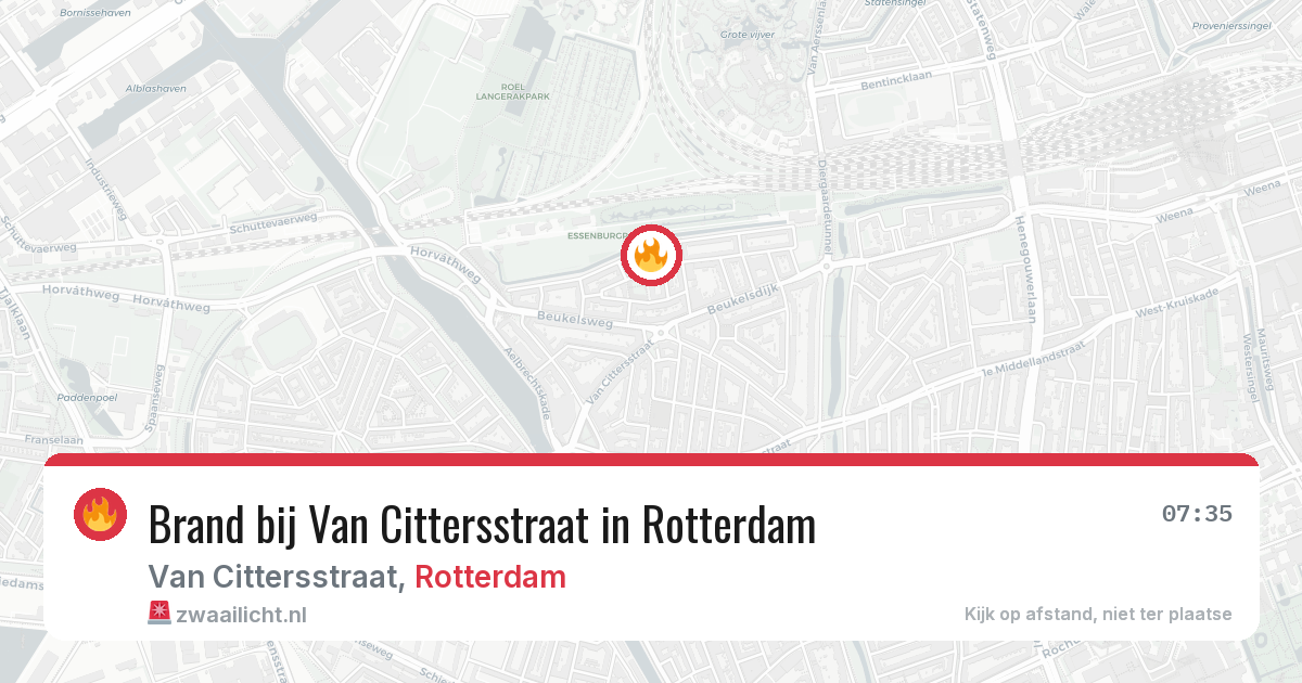 Brand bij Van Cittersstraat in Rotterdam — 10 jul 2026
