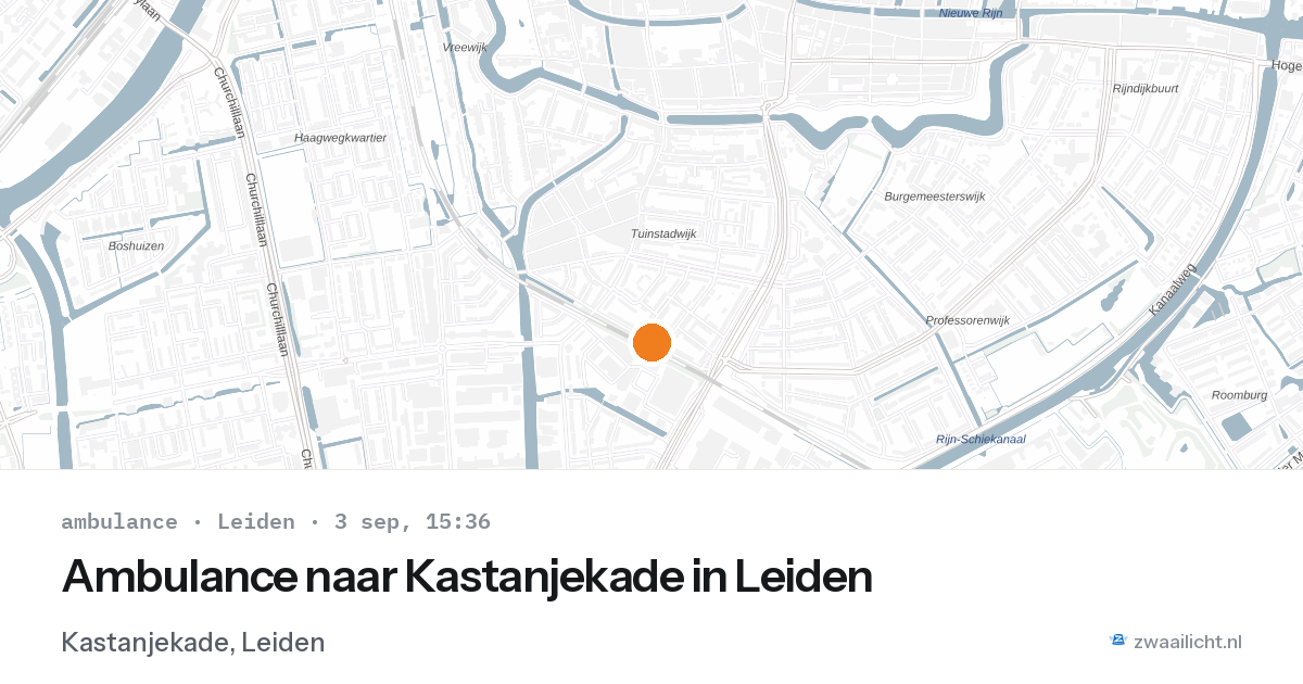 Ambulance naar Kastanjekade in Leiden — 3 sep 2026