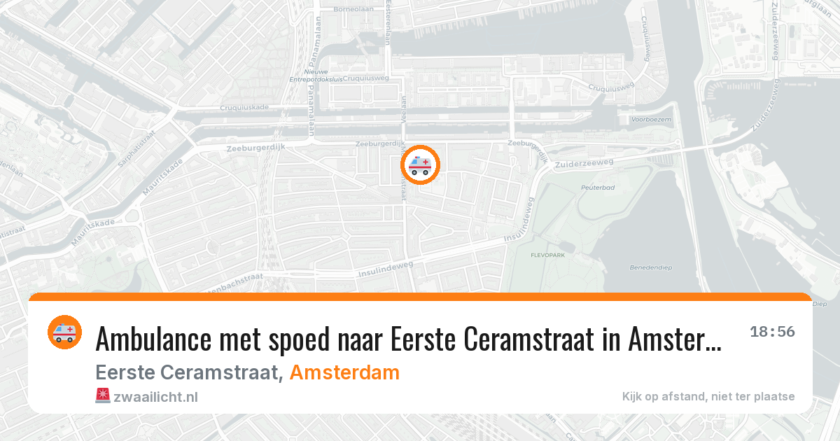 Ambulance met spoed naar Eerste Ceramstraat in Amsterdam — 9 mei 2026