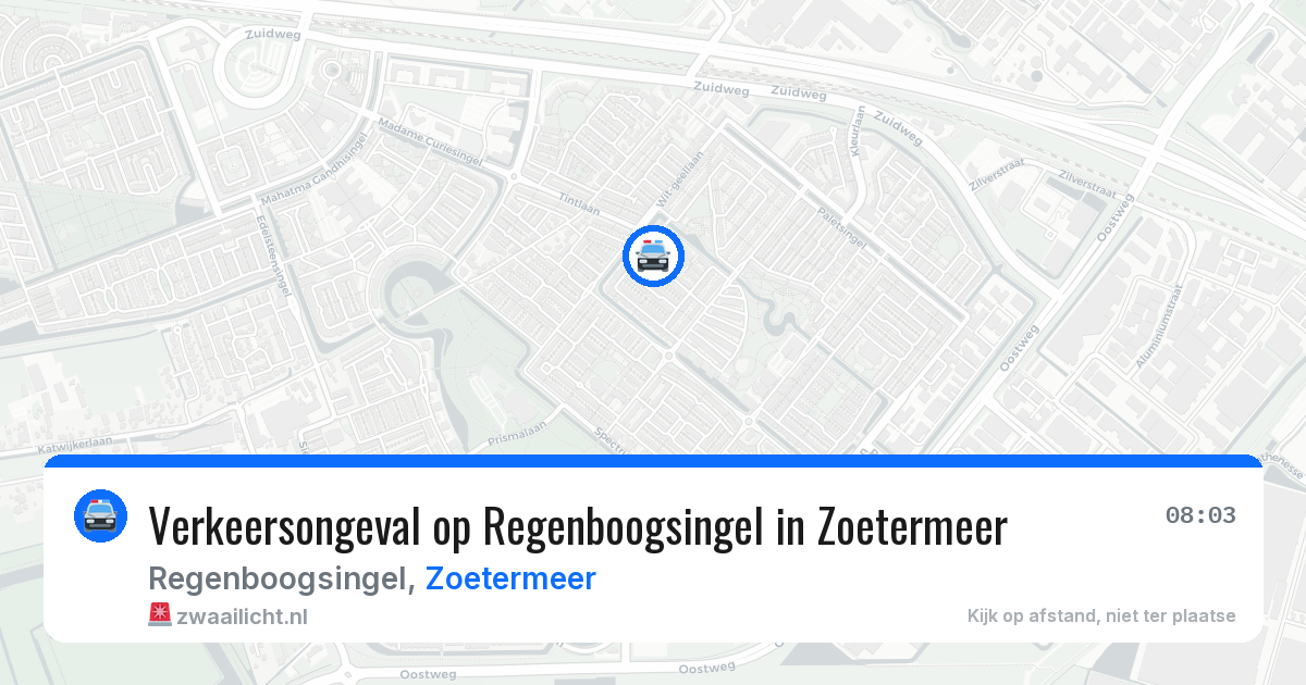 Verkeersongeval op Regenboogsingel in Zoetermeer — 19 mrt 2026