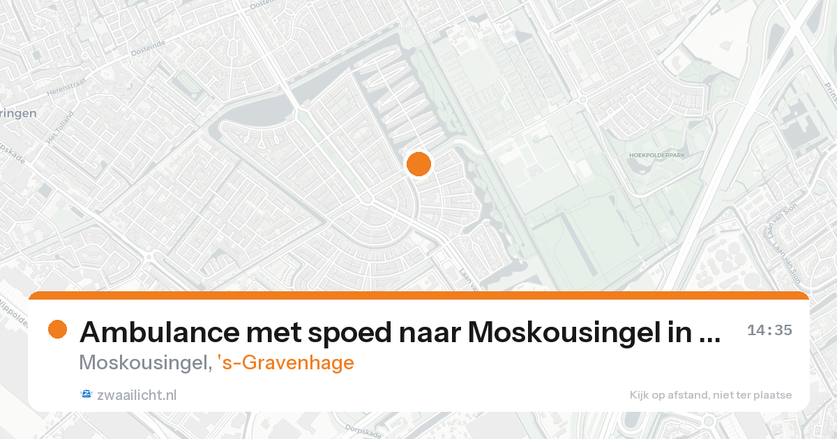 Ambulance met spoed naar Moskousingel in 's-Gravenhage — 20 aug 2026