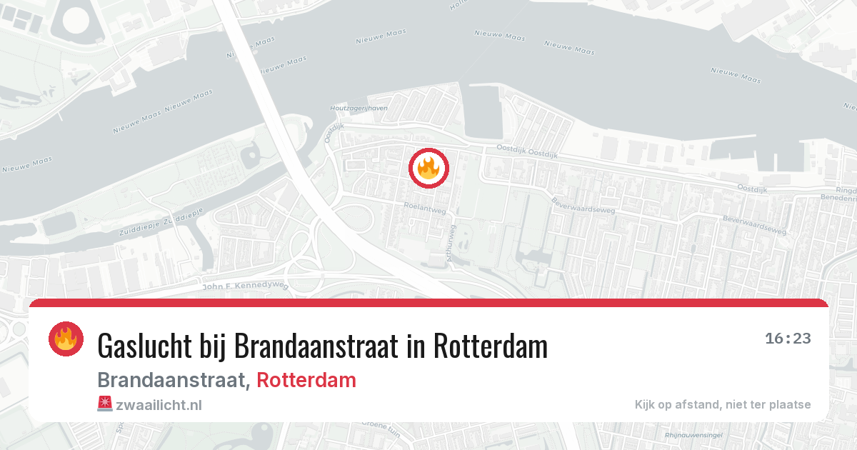 Gaslucht bij Brandaanstraat in Rotterdam — 26 apr 2026