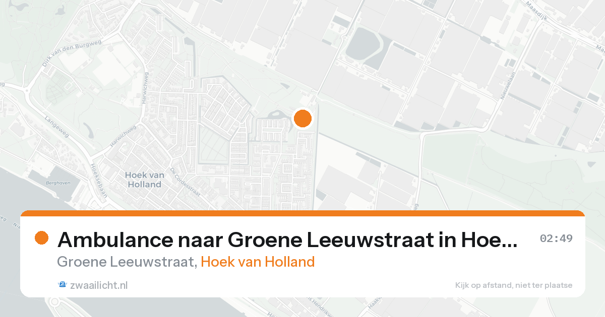 Ambulance naar Groene Leeuwstraat in Hoek van Holland — 16 aug 2026