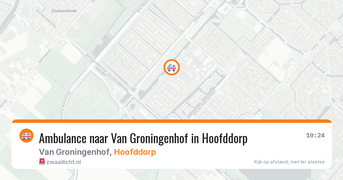 Ambulance naar Van Groningenhof in Hoofddorp — 9 aug 2026