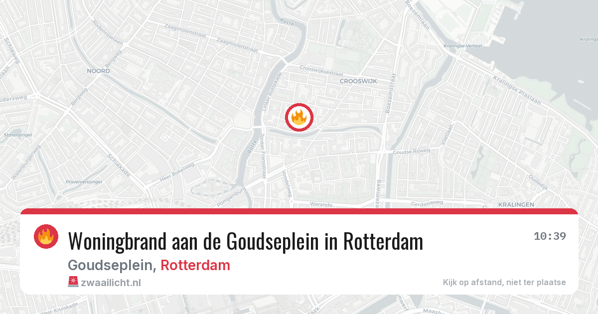 Woningbrand aan de Goudseplein in Rotterdam — 25 apr 2026