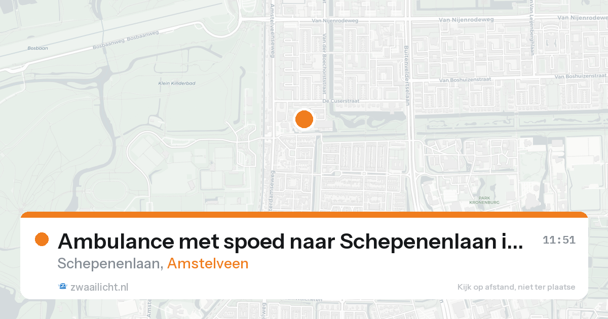 Ambulance met spoed naar Schepenenlaan in Amstelveen — 24 aug 2026