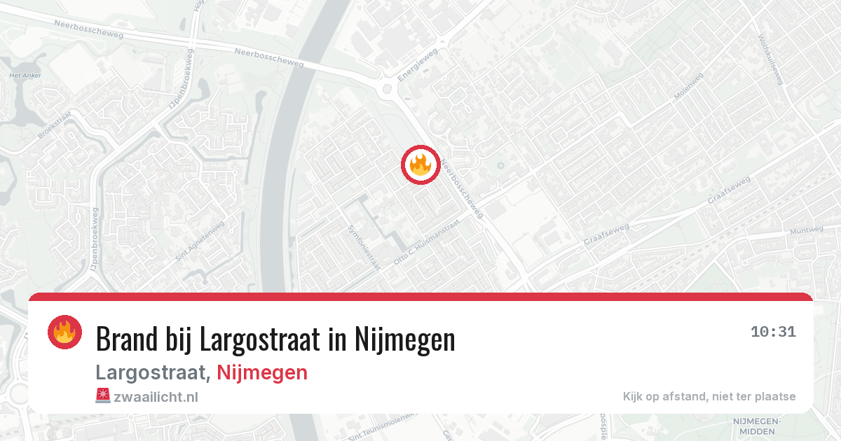 Brand bij Largostraat in Nijmegen — 30 jul 2026