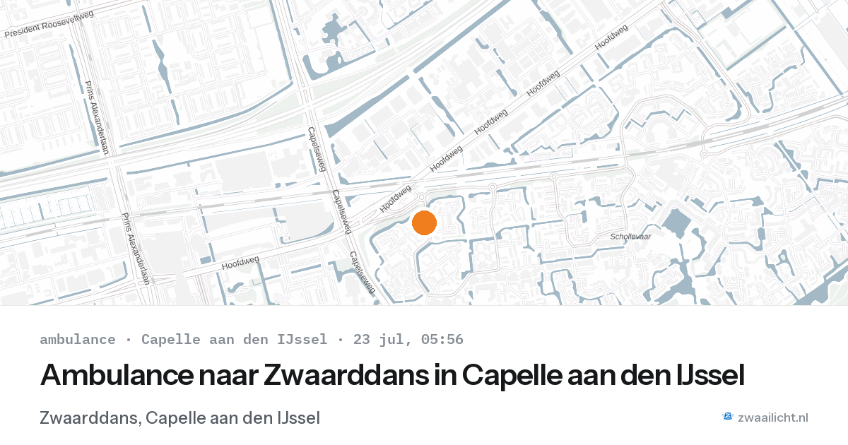 Ambulance naar Zwaarddans in Capelle aan den IJssel — 23 jul 2026