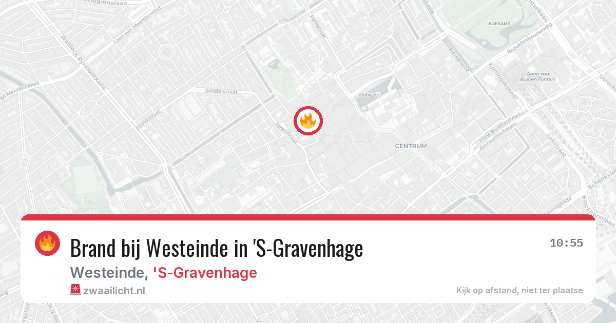 Brand bij Westeinde in 'S-Gravenhage — 2 aug 2026