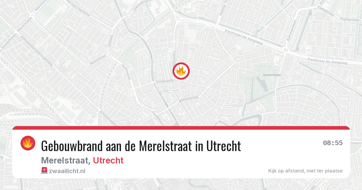 Gebouwbrand aan de Merelstraat in Utrecht — 9 jul 2026