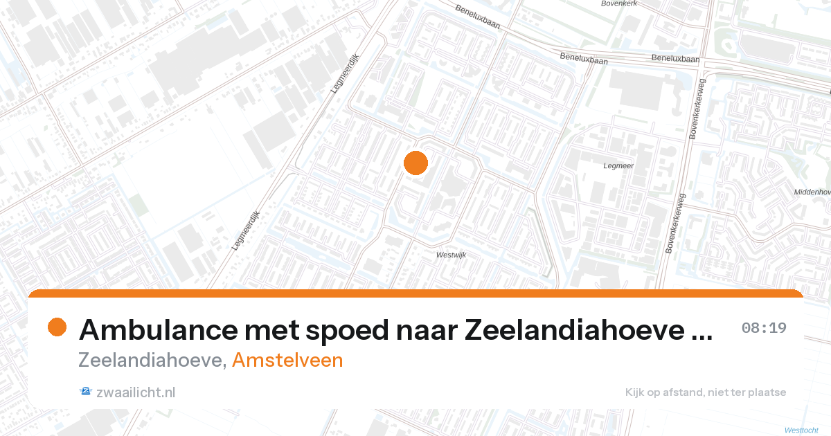 Ambulance met spoed naar Zeelandiahoeve in Amstelveen — 27 aug 2026