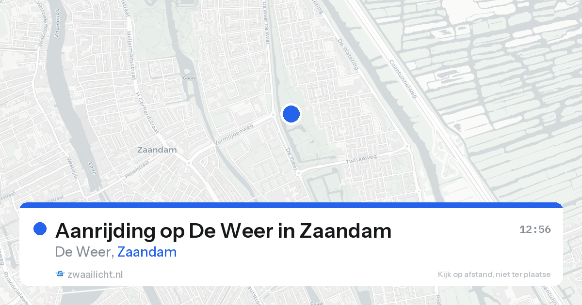 Aanrijding op De Weer in Zaandam — 16 aug 2026