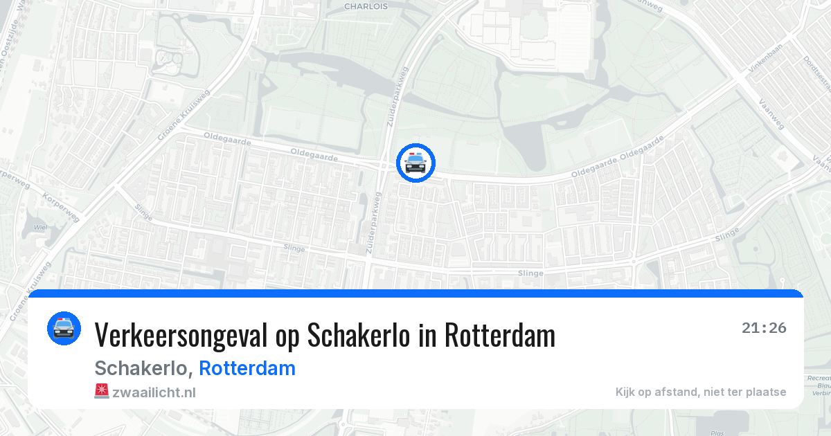 Verkeersongeval op Schakerlo in Rotterdam — 14 jun 2026