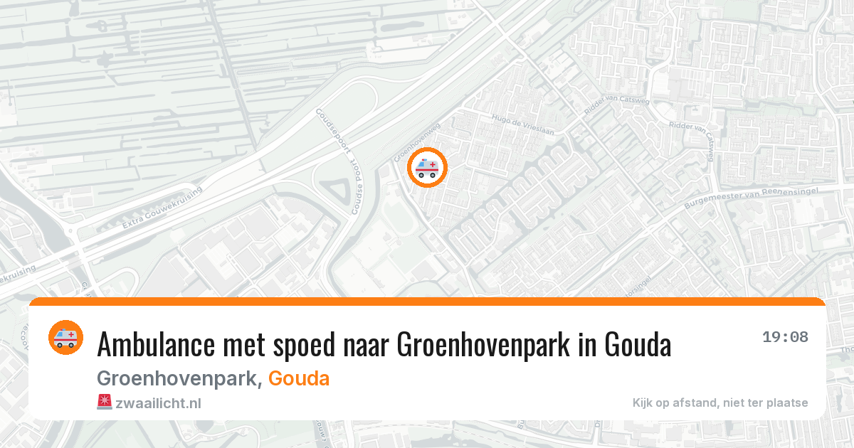 Ambulance met spoed naar Groenhovenpark in Gouda — 23 jun 2026
