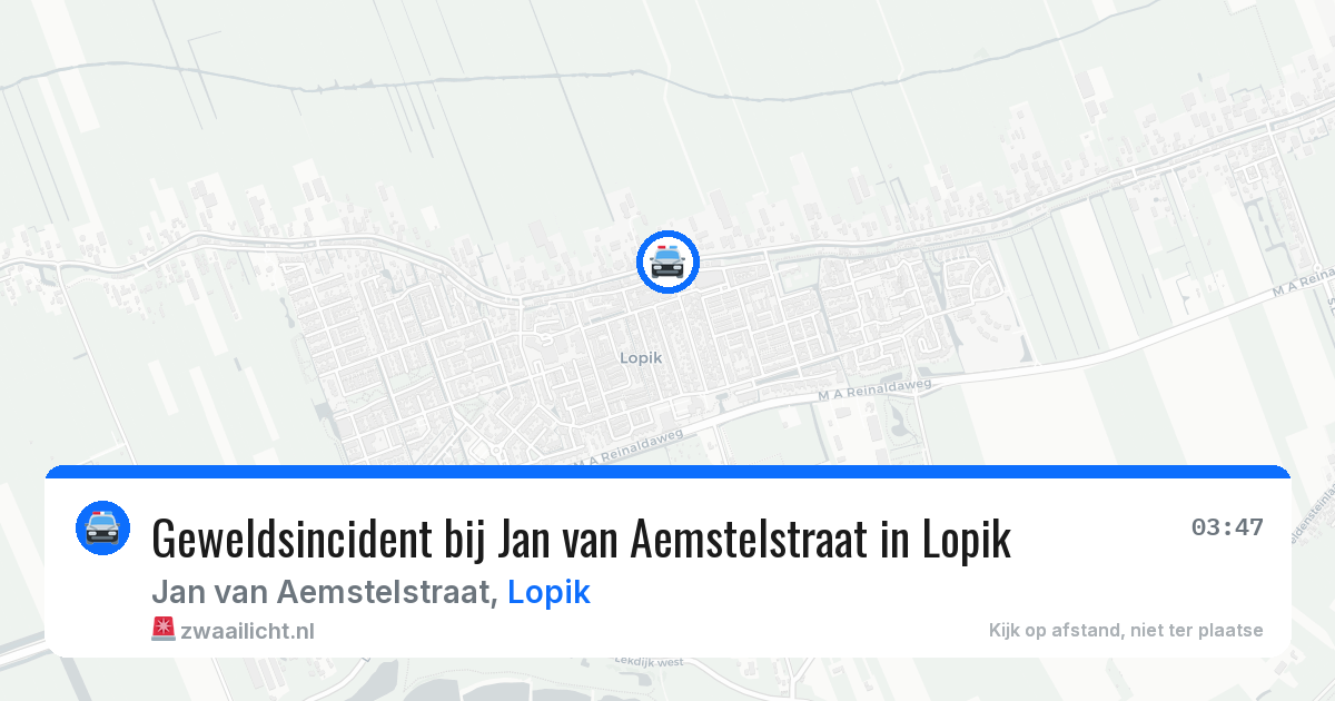 Geweldsincident bij Jan van Aemstelstraat in Lopik — 26 mrt 2026