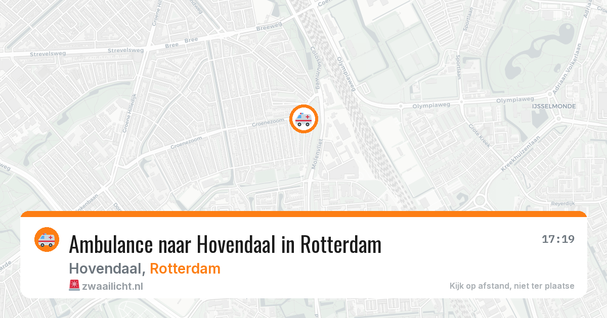 Ambulance naar Hovendaal in Rotterdam — 5 aug 2026