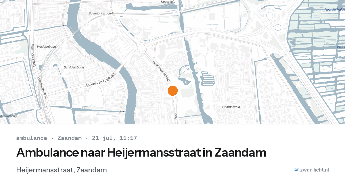 Ambulance naar Heijermansstraat in Zaandam — 21 jul 2026
