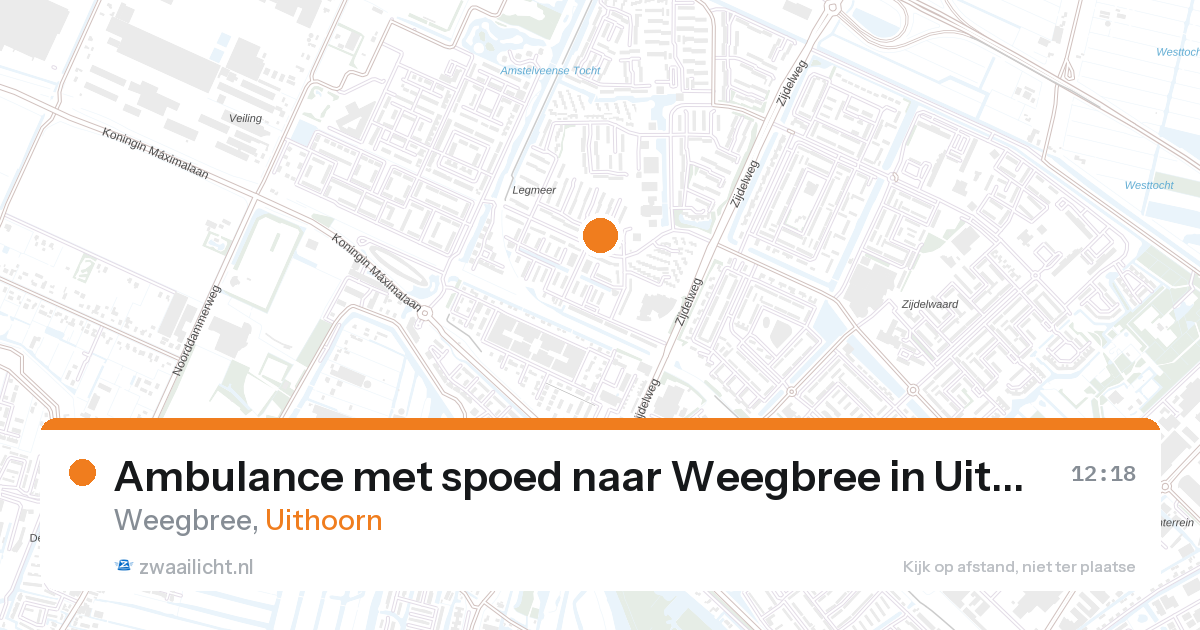 Ambulance met spoed naar Weegbree in Uithoorn — 26 aug 2026