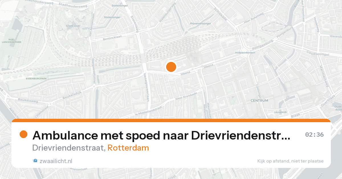 Ambulance met spoed naar Drievriendenstraat in Rotterdam — 17 aug 2026