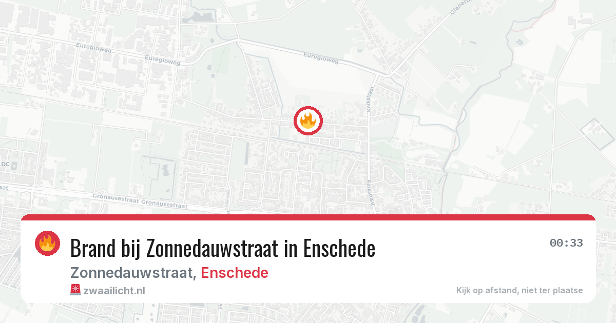 Brand bij Zonnedauwstraat in Enschede — 24 jun 2026