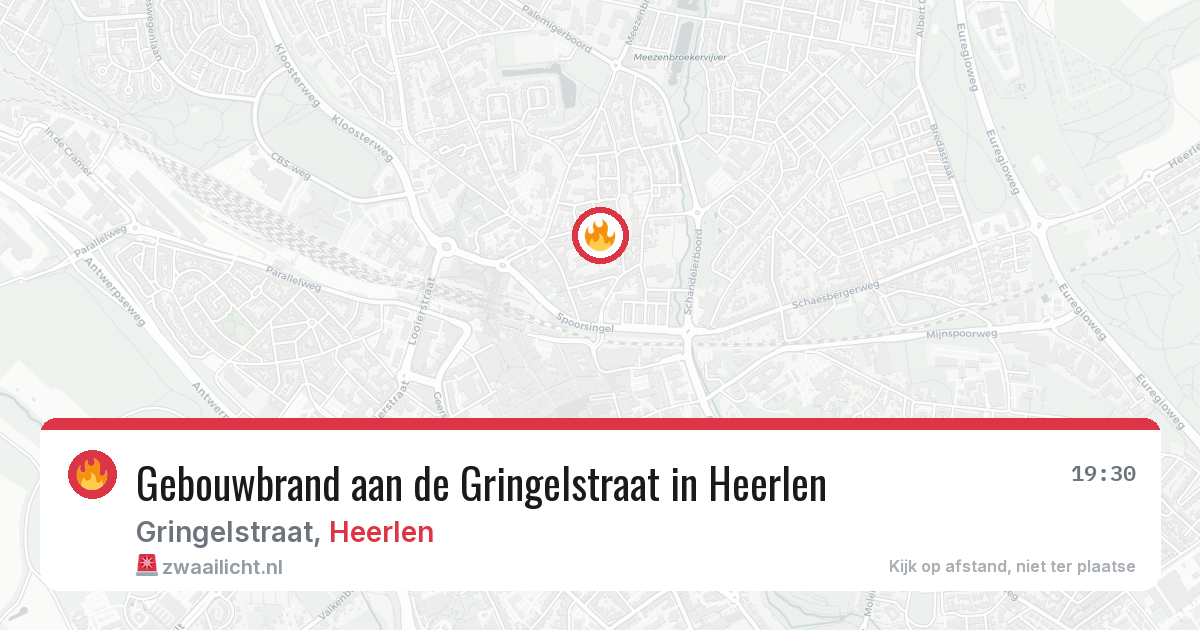 Gebouwbrand aan de Gringelstraat in Heerlen — 29 jun 2026