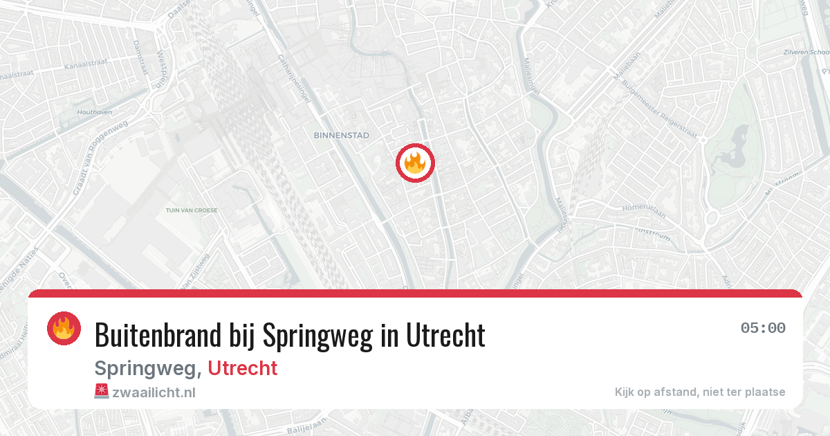 Buitenbrand bij Springweg in Utrecht — 24 apr 2026