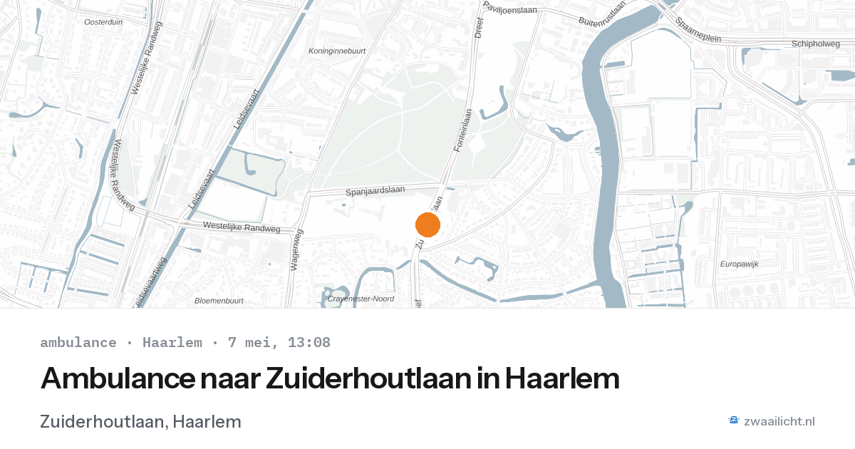 Ambulance naar Zuiderhoutlaan in Haarlem — 7 mei 2026