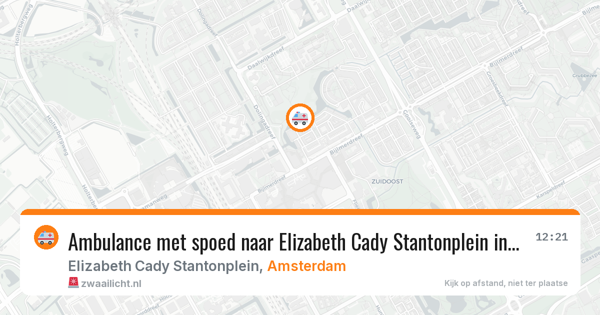 Ambulance met spoed naar Elizabeth Cady Stantonplein in Amsterdam — 2 jun 2026