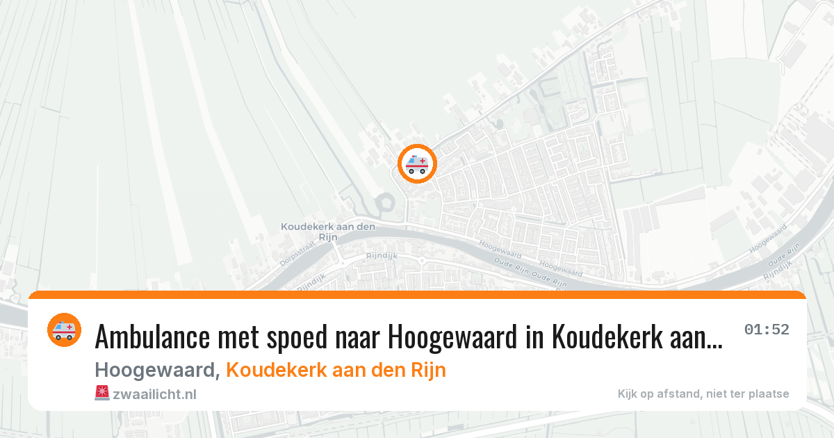 Ambulance met spoed naar Hoogewaard in Koudekerk aan den Rijn — 1 aug 2026