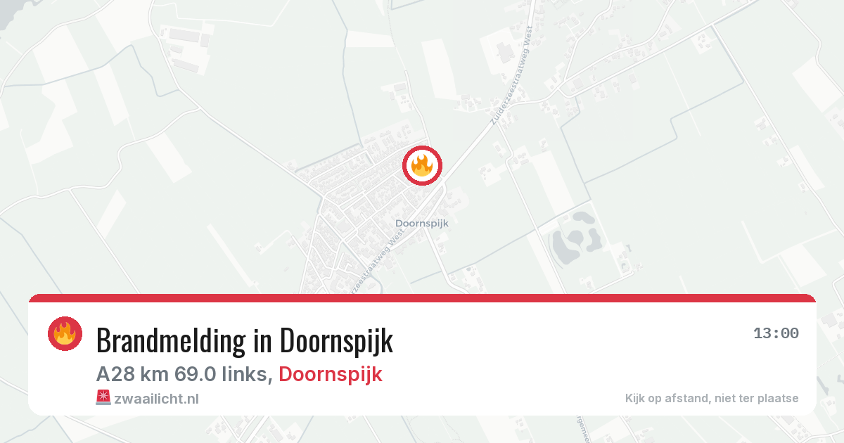 Brandmelding in Doornspijk — 26 jun 2026
