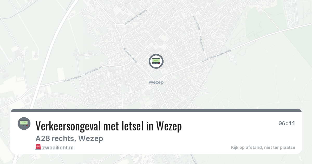Verkeersongeval met letsel in Wezep — 8 aug 2026