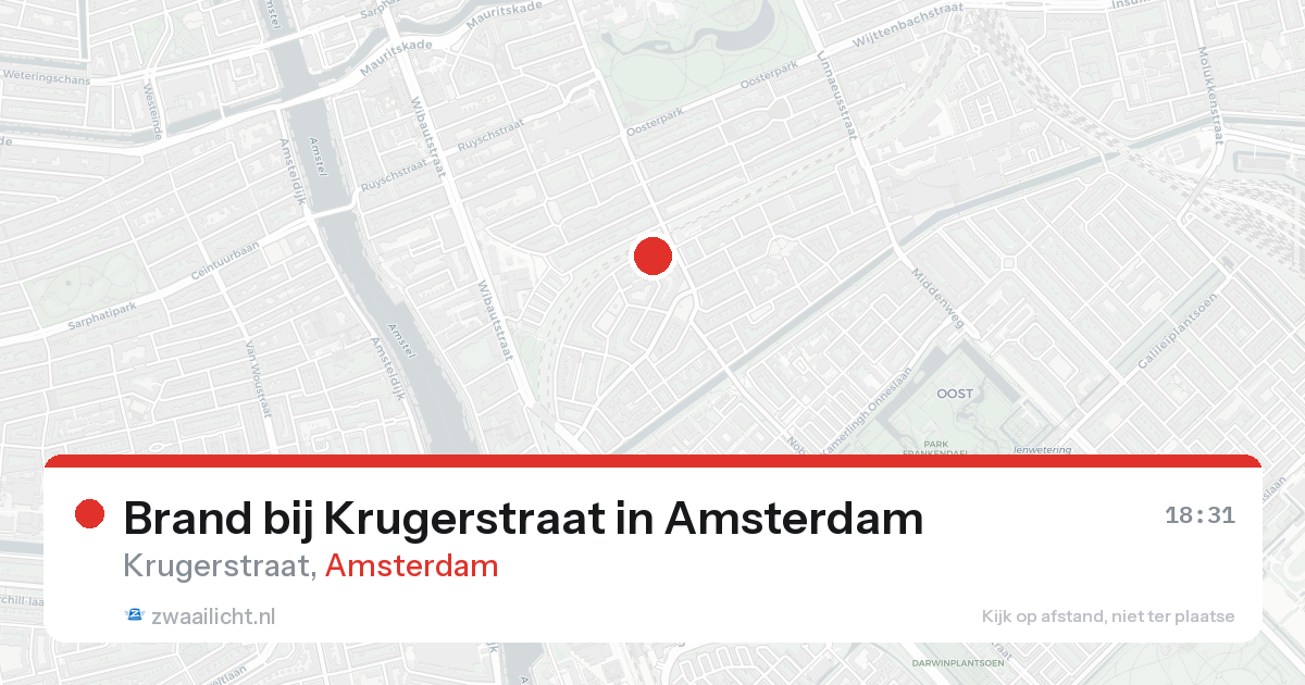 Brand bij Krugerstraat in Amsterdam — 22 aug 2026