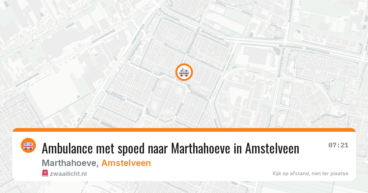 Ambulance met spoed naar Marthahoeve in Amstelveen — 19 jul 2026