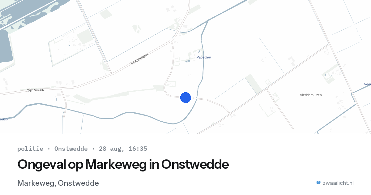 Ongeval op Markeweg in Onstwedde — 28 aug 2026