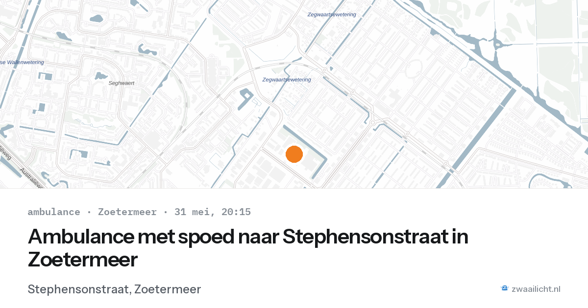 Ambulance met spoed naar Stephensonstraat in Zoetermeer — 31 mei 2026