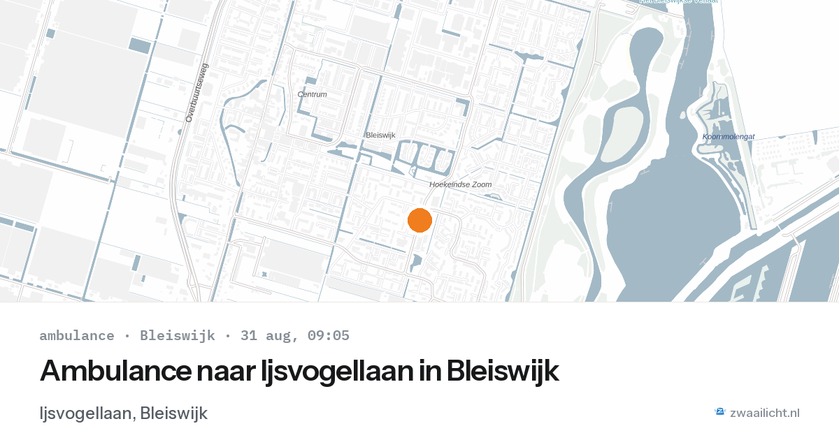 Ambulance naar Ijsvogellaan in Bleiswijk — 31 aug 2026