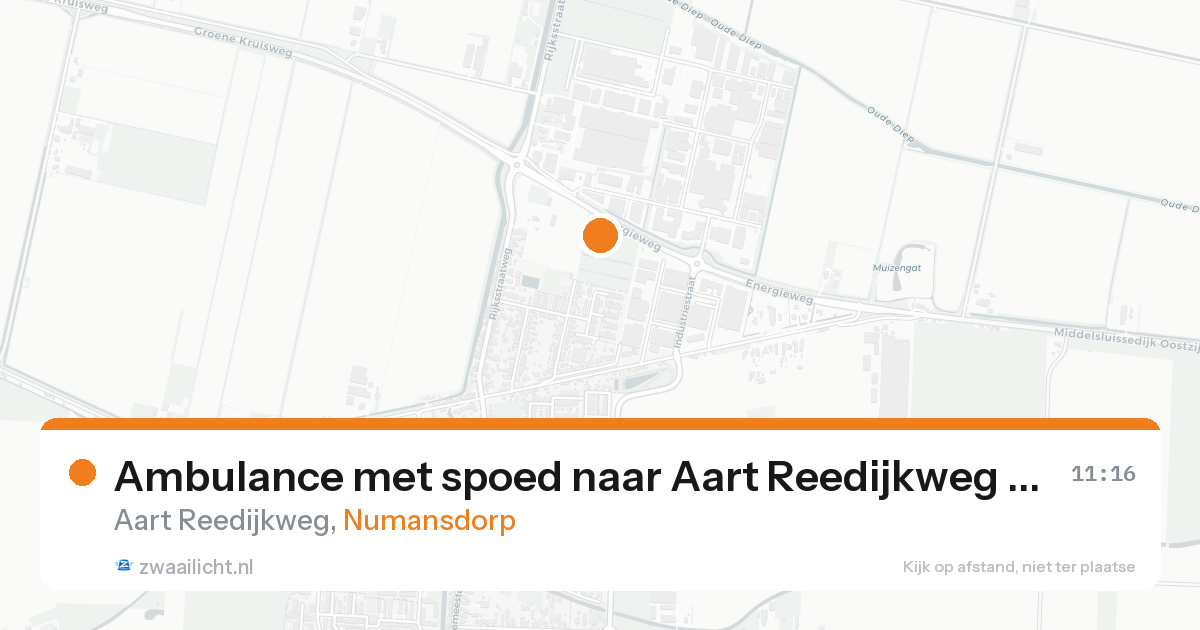 Ambulance met spoed naar Aart Reedijkweg in Numansdorp — 26 aug 2026