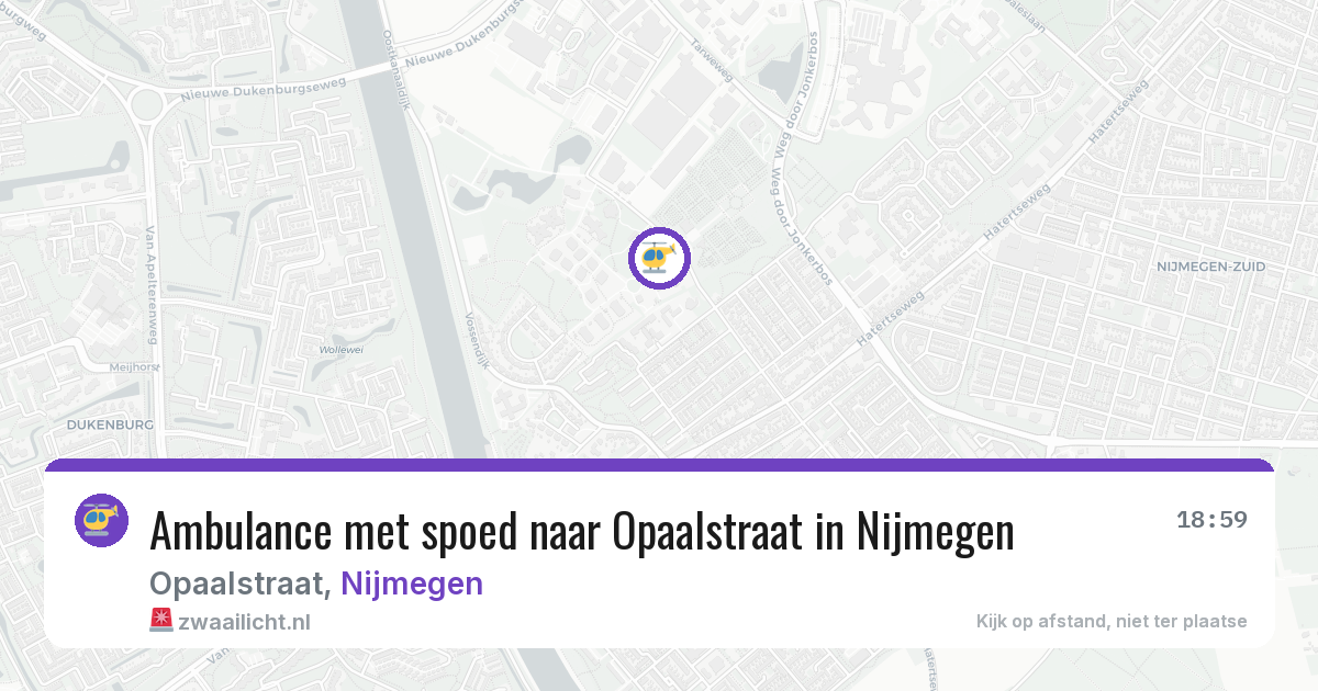 Ambulance met spoed naar Opaalstraat in Nijmegen — 18 jul 2026