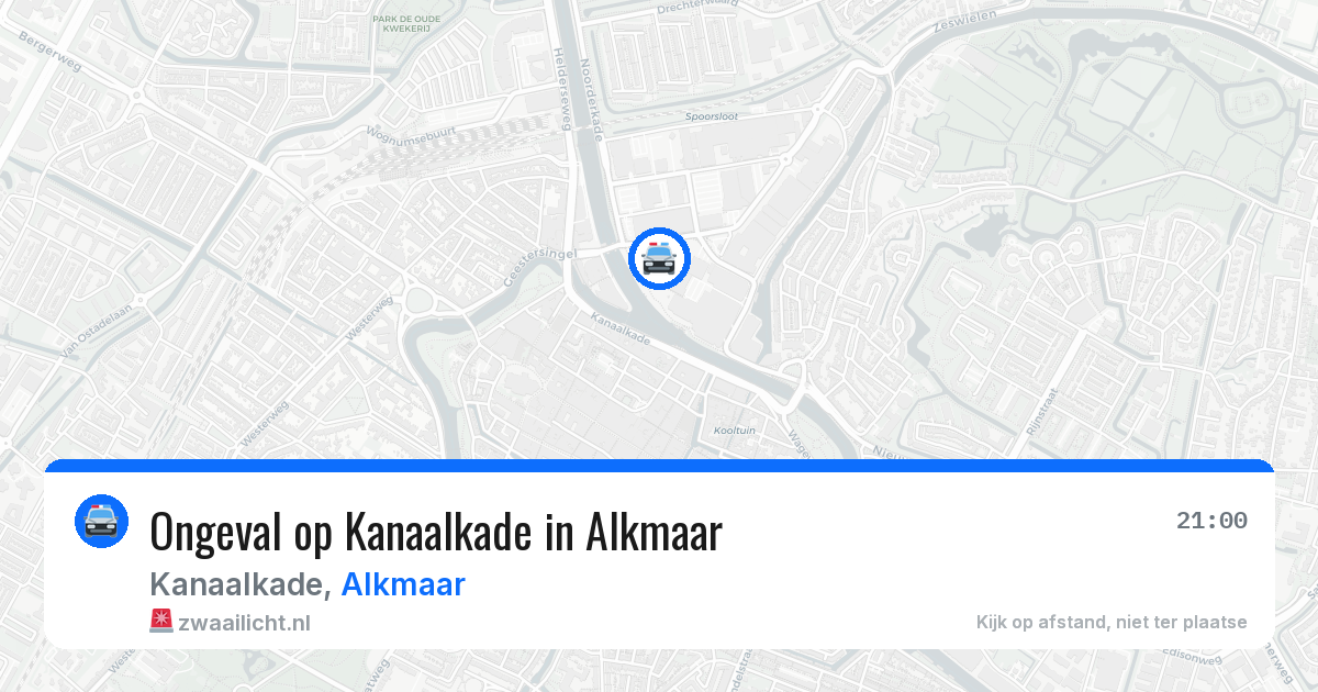 Ongeval op Kanaalkade in Alkmaar — 25 mei 2026