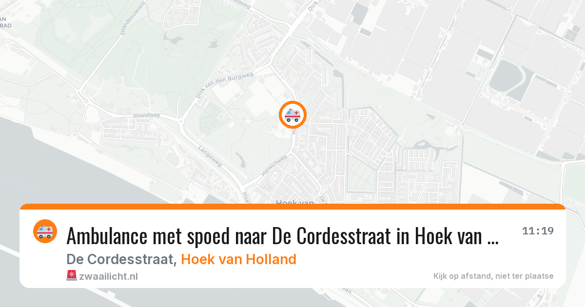 Ambulance met spoed naar De Cordesstraat in Hoek van Holland — 16 mrt 2026