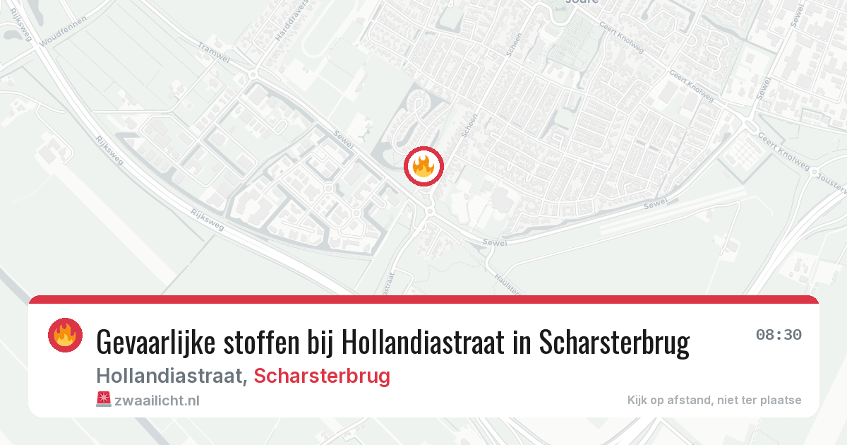 Gevaarlijke stoffen bij Hollandiastraat in Scharsterbrug — 29 jun 2026