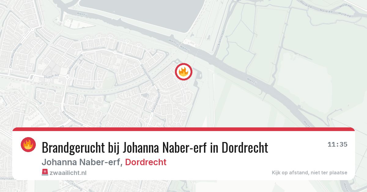 Brandgerucht bij Johanna Naber-erf in Dordrecht — 25 apr 2026