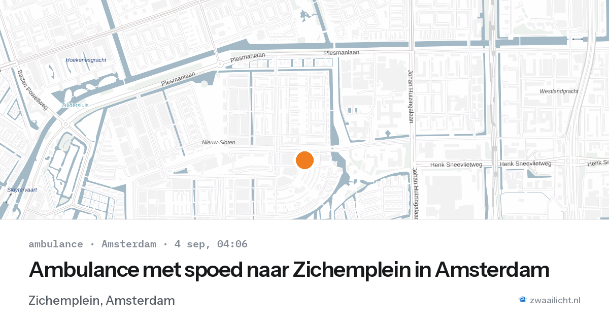 Ambulance met spoed naar Zichemplein in Amsterdam — 4 sep 2026