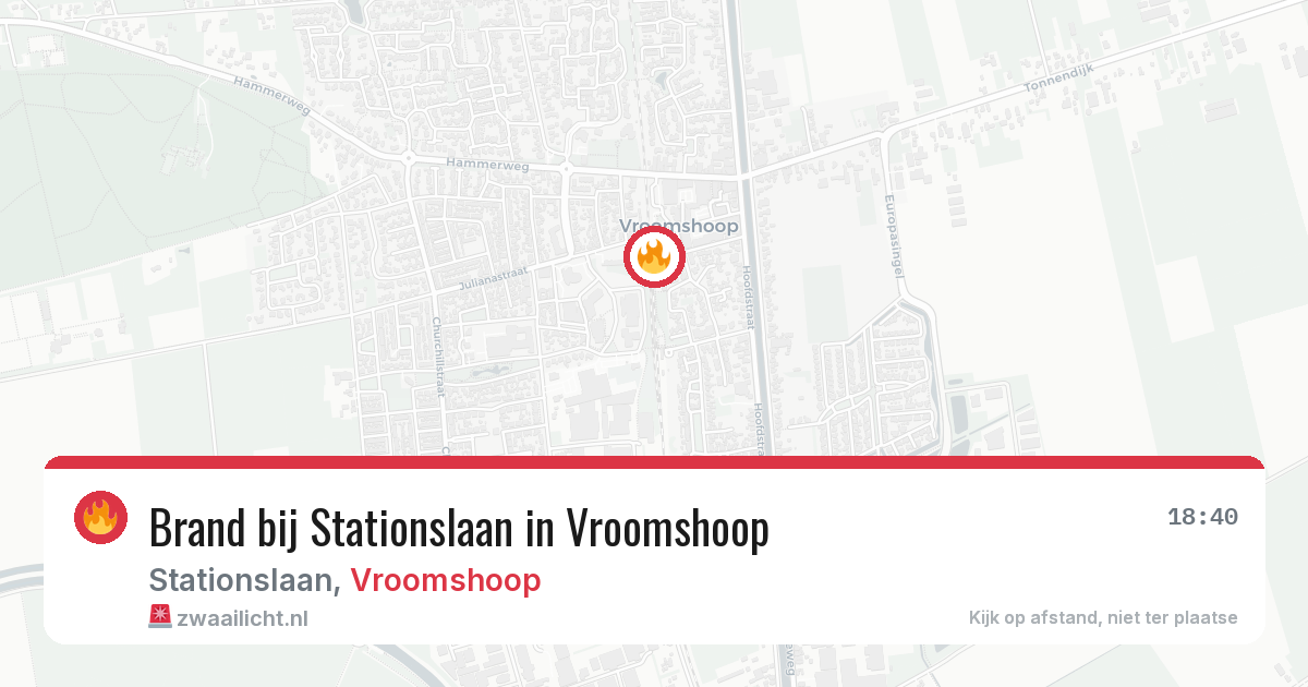Brand bij Stationslaan in Vroomshoop — 17 jun 2026